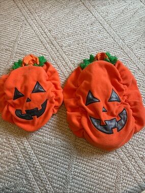 Set of Orange dog Pumpkin Jack-O'-Lantern Costumes small and medium lights up